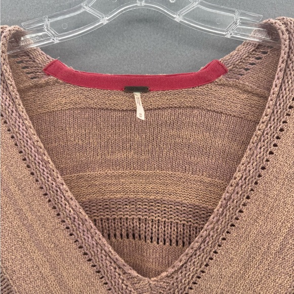 Free People Lemonade Stand Textured Vneck Sweater Size M Bohemian - Picture 6 of 15